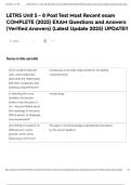 LETRS Unit 5 - 8 Post Test Most Recent exam COMPLETE &lpar;2025&rpar; EXAM Questions and Answers &lpar;Verified Answers&rpar; &lpar;Latest Update 2025&rpar; UPDATE&excl;&excl;
