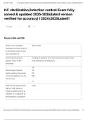 NC sterilization&sol;infection control Exam fully solved & updated 2025-2026&lpar;latest version verified for accuracy&rpar; &vert; 20242025Latest&excl;&excl;