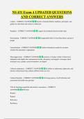 NS 431 Exam 4 UPDATED QUESTIONS  AND CORRECT ANSWERS