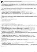 Operation supply Chain management Exam Questions and Answers 100&percnt; Pass &vert;Verified and Updated 