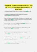 Health 101 Exam 1 chapters 1-3 UPDATED  ACTUAL QUESTIONS AND CORRECT  ANSWERS
