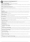 Introduction to Psychology &lpar;Exam 1&rpar; Exam Questions and Answers 100&percnt; Pass &vert;Verified and Updated 