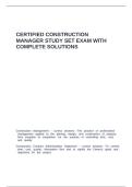 CERTIFIED CONSTRUCTION MANAGER STUDY SET EXAM WITH COMPLETE SOLUTIONS