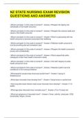 NZ STATE NURSING EXAM REVISION QUESTIONS AND ANSWERS