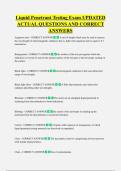 Liquid Penetrant Testing Exam UPDATED  ACTUAL QUESTIONS AND CORRECT  ANSWERS