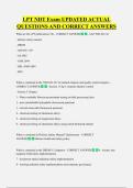 LPT NDT Exam UPDATED ACTUAL  QUESTIONS AND CORRECT ANSWERS