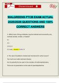 WALGREENS PTCB EXAM ACTUAL 2025&sol;2026 QUESTIONS AND 100&percnt; CORRECT ANSWERS