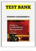TEST BANK for Nursing Leadership & Management, 3rd Edition by Patricia Kelly | Latest Update 2025/2026 | Verified Nursing Resource