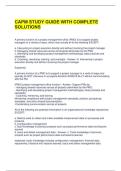 CAPM STUDY GUIDE WITH COMPLETE SOLUTIONS 