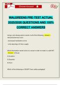 WALGREENS PRE-TEST ACTUAL 2025&sol;2026 QUESTIONS AND 100&percnt; CORRECT ANSWERS