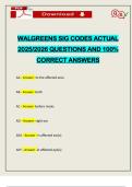 WALGREENS SIG CODES ACTUAL 2025&sol;2026 QUESTIONS AND 100&percnt; CORRECT ANSWERS