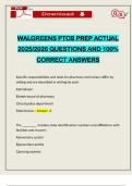 WALGREENS PTCB PREP ACTUAL 2025&sol;2026 QUESTIONS AND 100&percnt; CORRECT ANSWERS