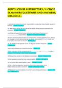 ARMY LICENSE INSTRUCTORS / LICENSE EXAMINERS QUESTIONS AND ANSWERS, GRADED A+