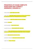 PEDIATRICS ATI EXAM COMPLETE QUESTIONS AND CORRECT ANSWERS &vert;&vert; GRADED A&plus;