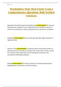 Washington State Real Estate Exam &vert; Comprehensive Questions With Verified Solutions