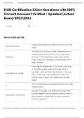 HUD Certification EXAM Questions with 100&percnt; Correct Answers &vert; Verified &vert; Updated &lpar;Actual Exam&rpar; 20252026