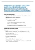 RADIOLOGIC TECHNOLOGIST &ndash; ARRT EXAM  QUESTIONS AND CORRECT ANSWERS  &lpar;VERIFIED ANSWERS&rpar; PLUS RATIONALES  2025&vert;2026 Q&A &vert; INSTANT DOWNLOAD PDF 