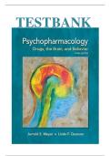 Test Bank For Psychopharmacology Drugs the Brain and Behavior 3th Edition By Meyer Nursing Complete Guide|A+