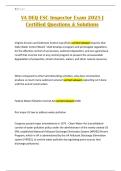 VA DEQ ESC Inspector Exam 2025 &vert; Certified Questions & Solutions