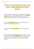 NOCTI General Management Study Guide 2025  Actual Questions & Correct Answers