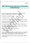 SDV 100 FINAL Exam Questions with  Detailed Verified Answers 