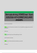 Bermuda driving UPDATED test  Exam 2025&sol;2026 WITH CORRECT&sol;ACCURATE ANSWERS