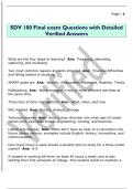 SDV 100 Final exam Questions with Detailed  Verified Answers
