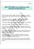 SDV 100 Final Exam Questions with Detailed  Verified Answers 