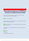 Alberta General Insurance Level 1 UPDATED Exam 2025&sol;2026 WITH CORRECT&sol;ACCURATE ANSWERS