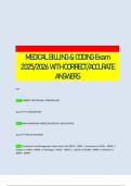 MEDICAL BILLING & CODING Exam 2025&sol;2026 WITH CORRECT&sol;ACCURATE ANSWERS