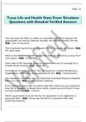 Texas Life and Health State Exam Simulator  Questions with Detailed Verified Answers