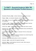 Tx PACT - Essential Academic Skills 700  Questions with Detailed Verified Answers 
