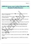 USPA B License exam &lpar;online&rpar; Questions with  Detailed Verified Answers