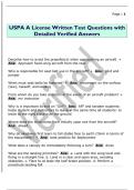 USPA A License Written Test Questions with  Detailed Verified Answers