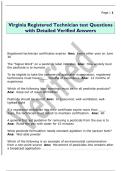 Virginia Registered Technician test Questions  with Detailed Verified Answers