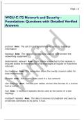 WGU C172 Network and Security -  Foundations Questions with Detailed Verified  Answers