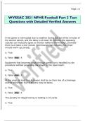 WVSSAC 2021 NFHS Football Part 2 Test  Questions with Detailed Verified Answers 