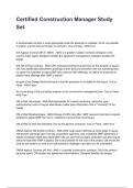 Certified Construction Manager Study Set 2026&sol;2027  Questions and Verified Solutions  