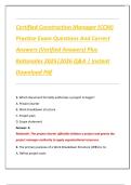 Certified Construction Manager &lpar;CCM&rpar;  Practice Exam Questions And Correct  Answers &lpar;Verified Answers&rpar; Plus  Rationales 2025&vert;2026 Q&A &vert; Instant  Download Pdf