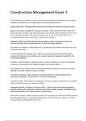 Construction Management Exam 1 2026&sol;2027  Questions and Verified Solutions  