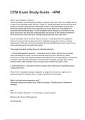 CCM Exam Study Guide - HPM 2026&sol;2027  Questions and Verified Solutions  