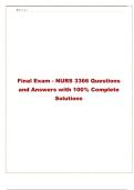 Final Exam - NURS 3366 Questions and Answers with 100&percnt; Complete Solutions&period;