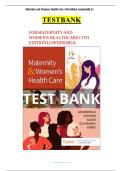 Test Bank for Maternity and Women's Health Care&comma; 13th Edition &lpar;Lowdermilk et al&period;&rpar;