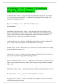 Sociology 1101 - Exam 2 Questions and All Correct Answers&period;