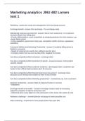Marketing analytics JMU 482 Larsen test 1&period; Questions and Answers