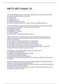 MKTG 482 Chapter 10 Questions and Answers 100&percnt; Accurate