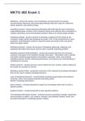MKTG 482 Exam 1 Questions and Answers