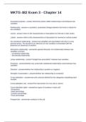 MKTG 482 Exam 3 - Chapter 14  Questions and Answers 100&percnt;  Correct