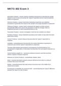 MKTG 482 Exam 3 Questions and Answers 2025