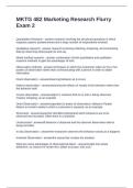 MKTG 482 Marketing Research Flurry Exam 2  Questions and Answers 2025